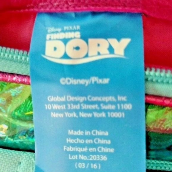 Finding Dory Nemo-Disney/Pixar-Hot Pink 16 in Backpack Travel Tote Bag - Picture 8 of 9